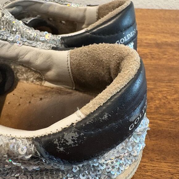 Golden Goose Shoes US 5 Size 35 Low Top Distressed Sequin Pink Star May Italy - Picture 10 of 15
